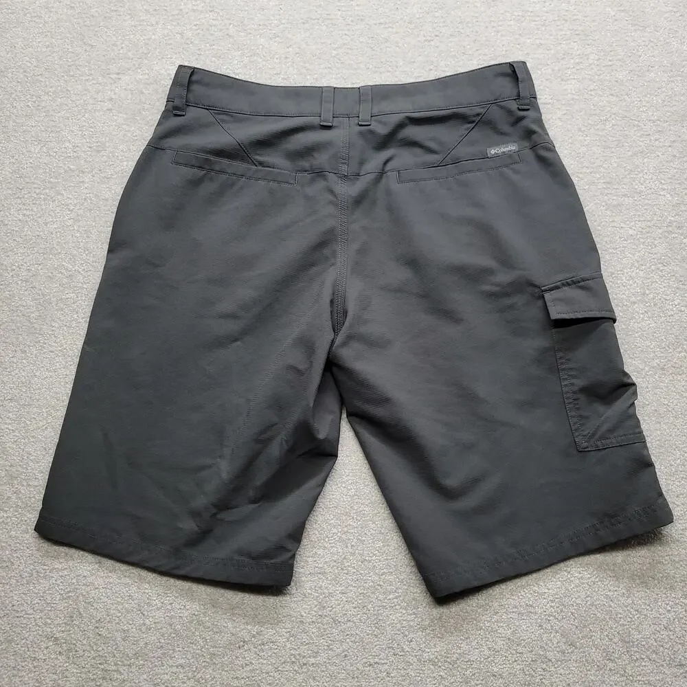 Columbia Mens Cargo Shorts Gray Omni-Shade UPF Regular Fit Size 32 11 Inseam